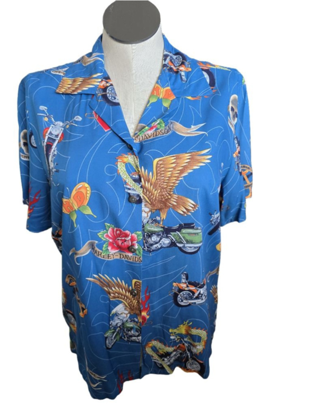 Women's Harley-Davidson Button Down Shirt Size XL Blue. NWOT